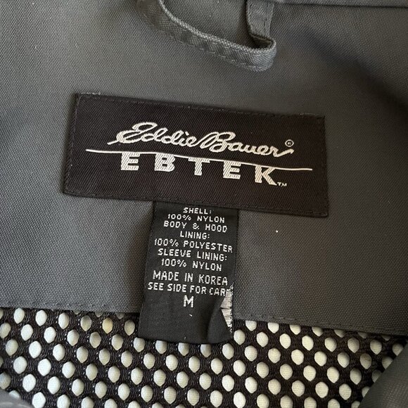 Eddie Bauer Ebtek Jacket w/Hood Gray & Black Breathable Cinch Waist Medium (E8) - Picture 2 of 10